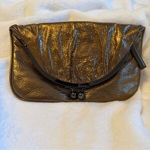 HOBO Shiny Bronze Metallic Clutch EUC
